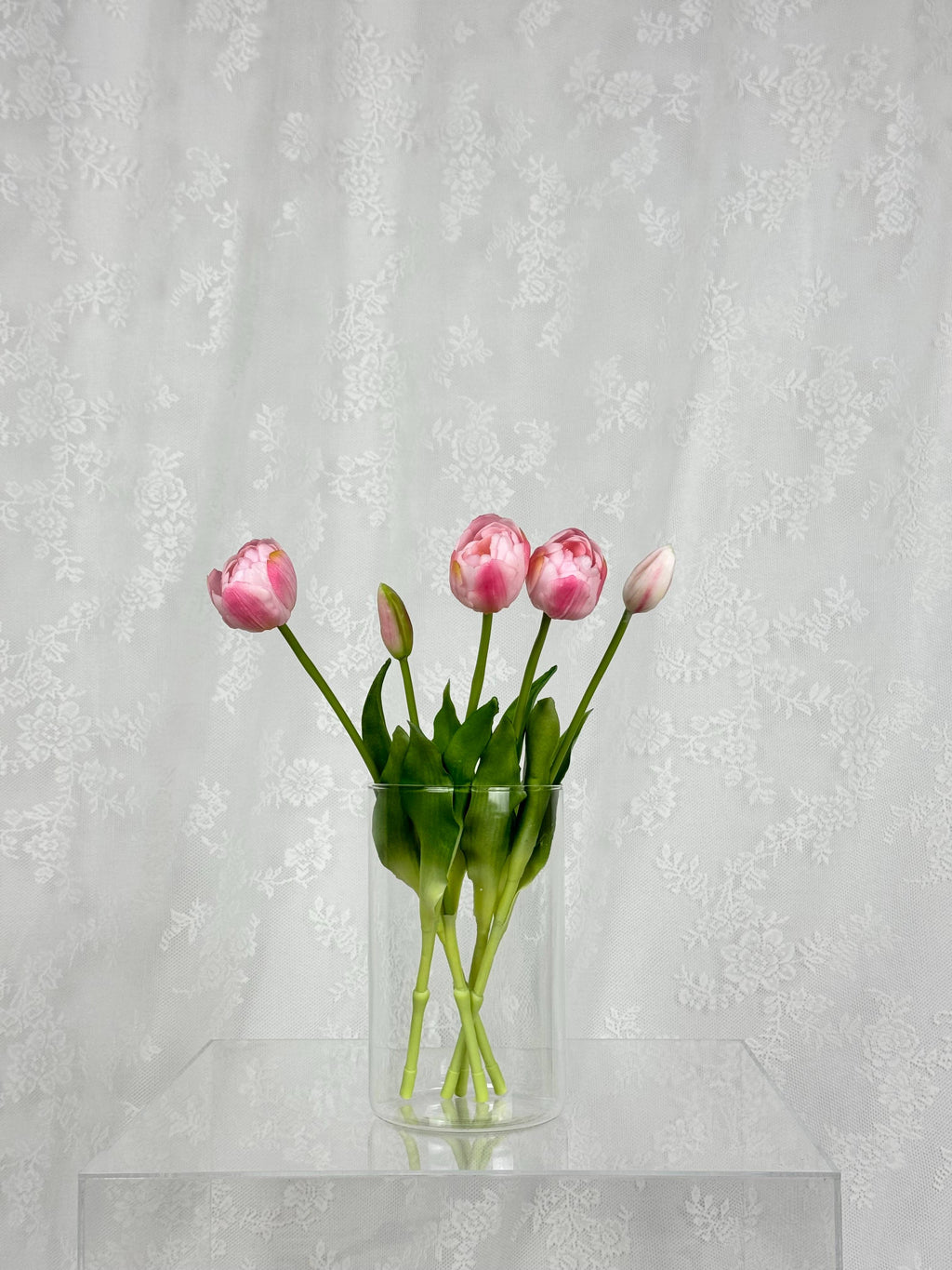 Kunstig Dobbelthovedet tulipaner - lyserød - Fleuristic