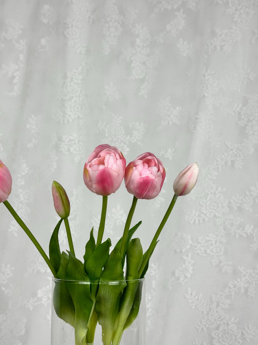 Kunstig Dobbelthovedet tulipaner - lyserød - Fleuristic