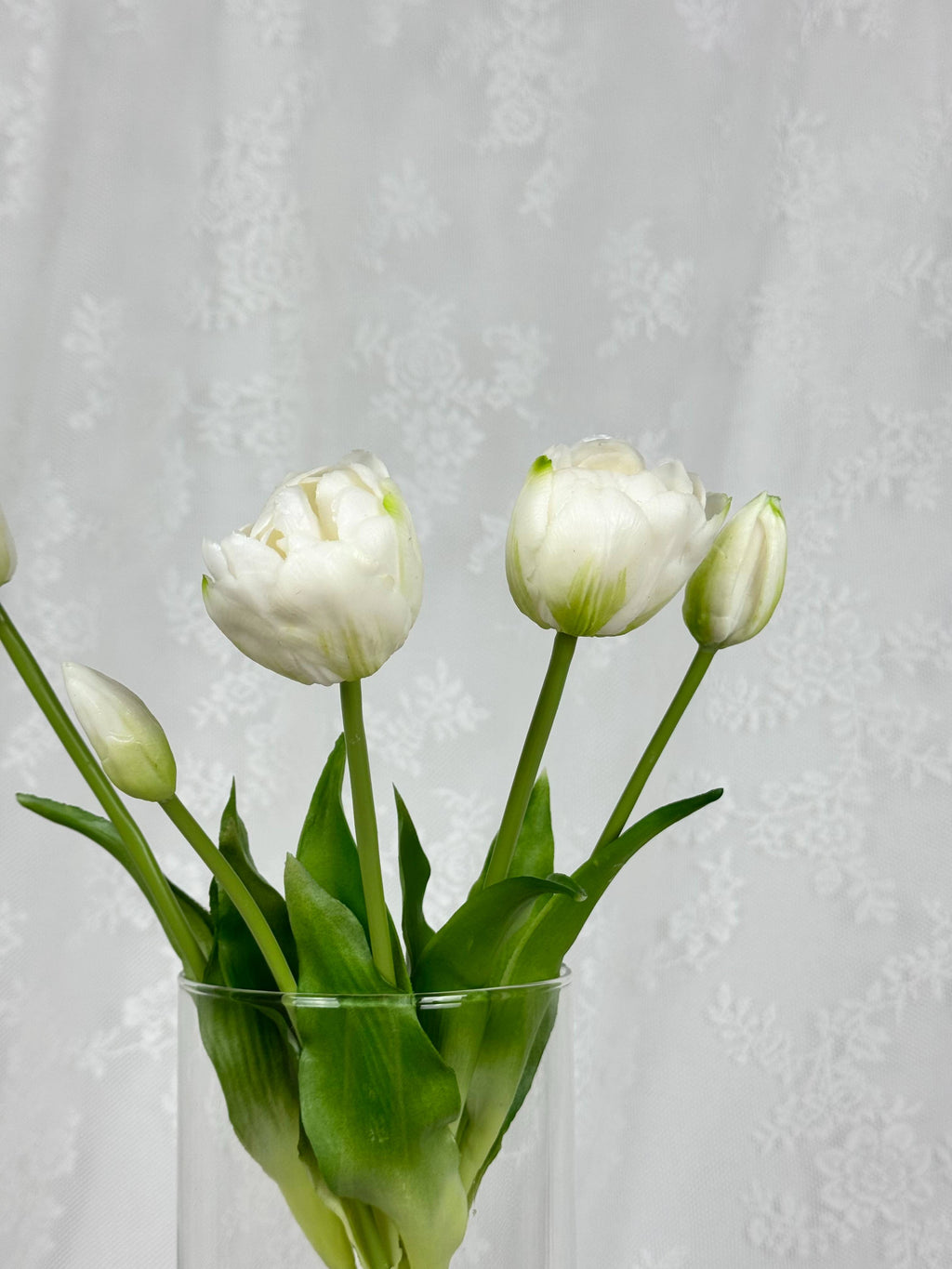 Kunstig Dobbelthovedet tulipaner - hvid - Fleuristic