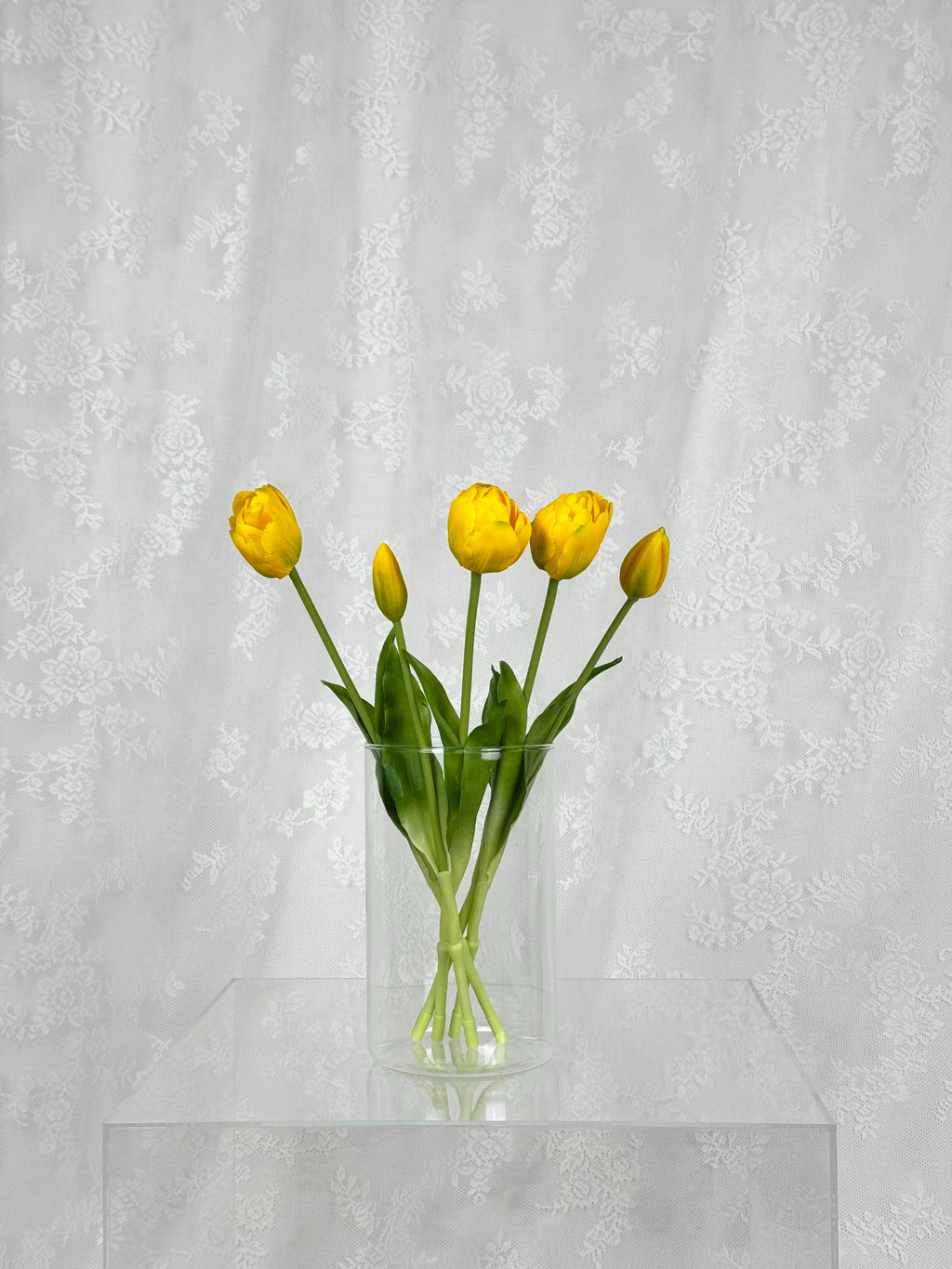 Kunstig Dobbelthovedet tulipaner - gul - Fleuristic
