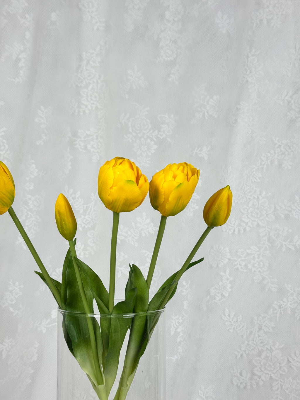 Kunstig Dobbelthovedet tulipaner - gul - Fleuristic