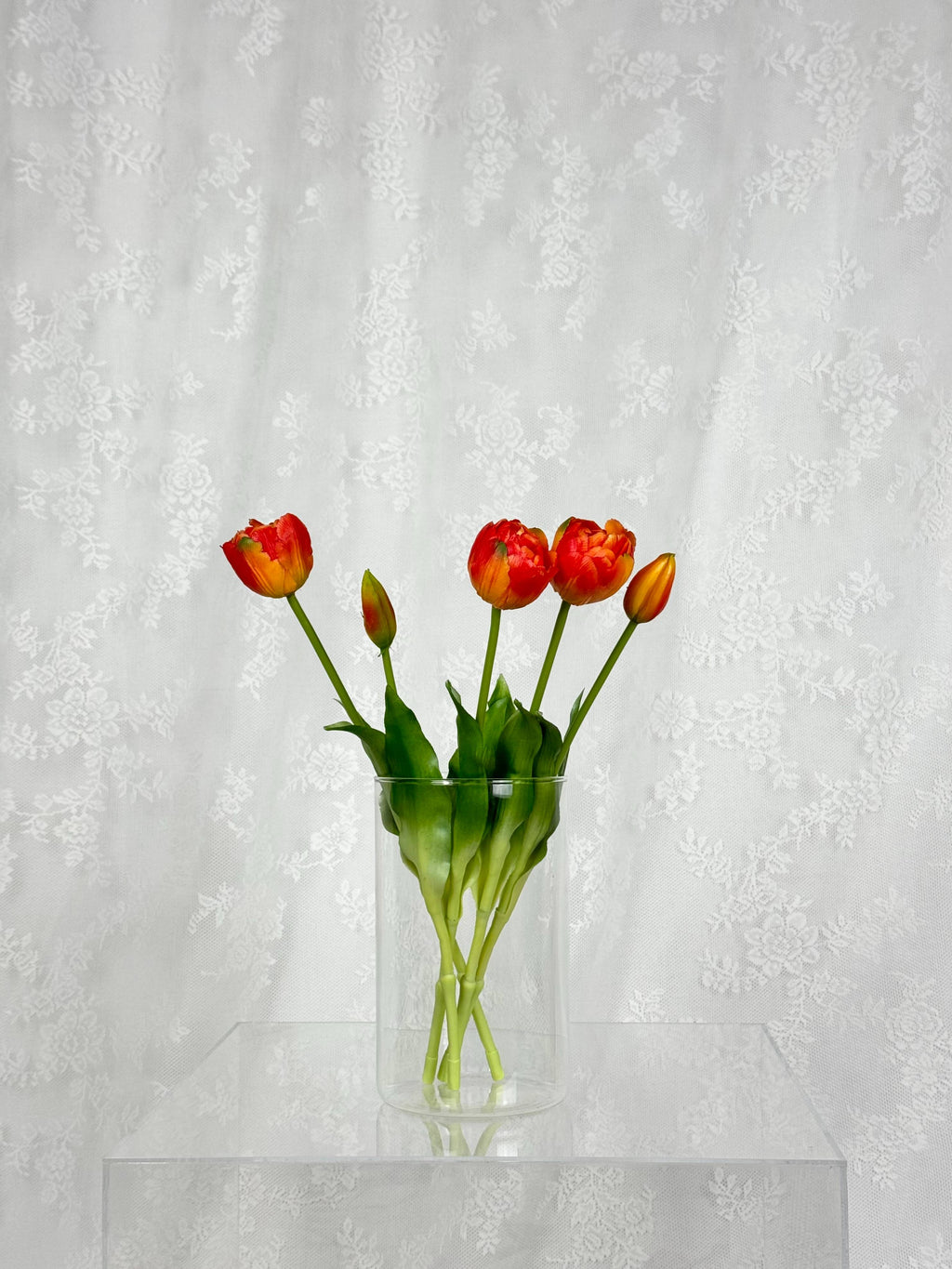 Kunstig Dobbelthovedet tulipaner - orange - Fleuristic