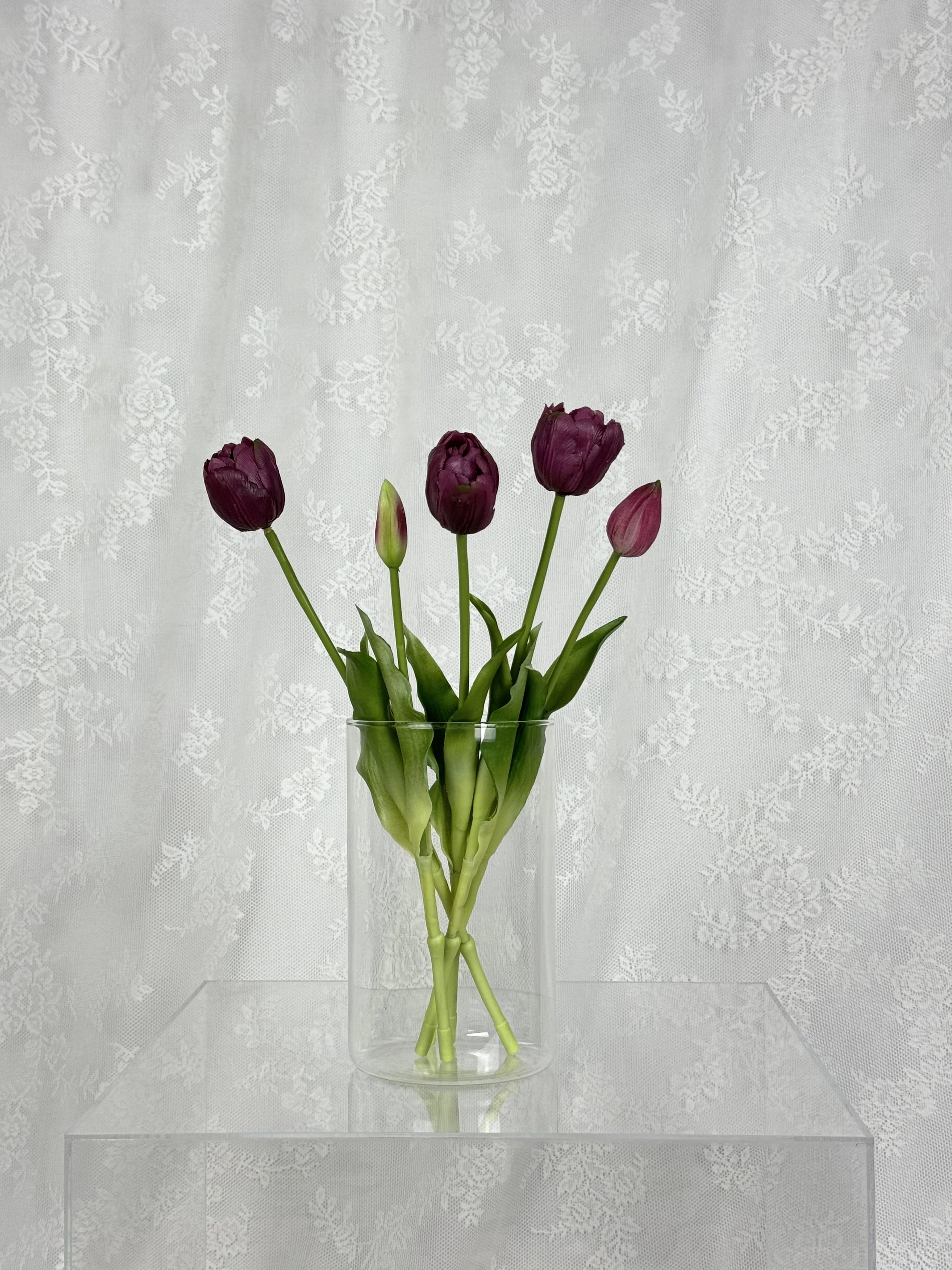 Dobbelthovedet tulipaner - mørklilla