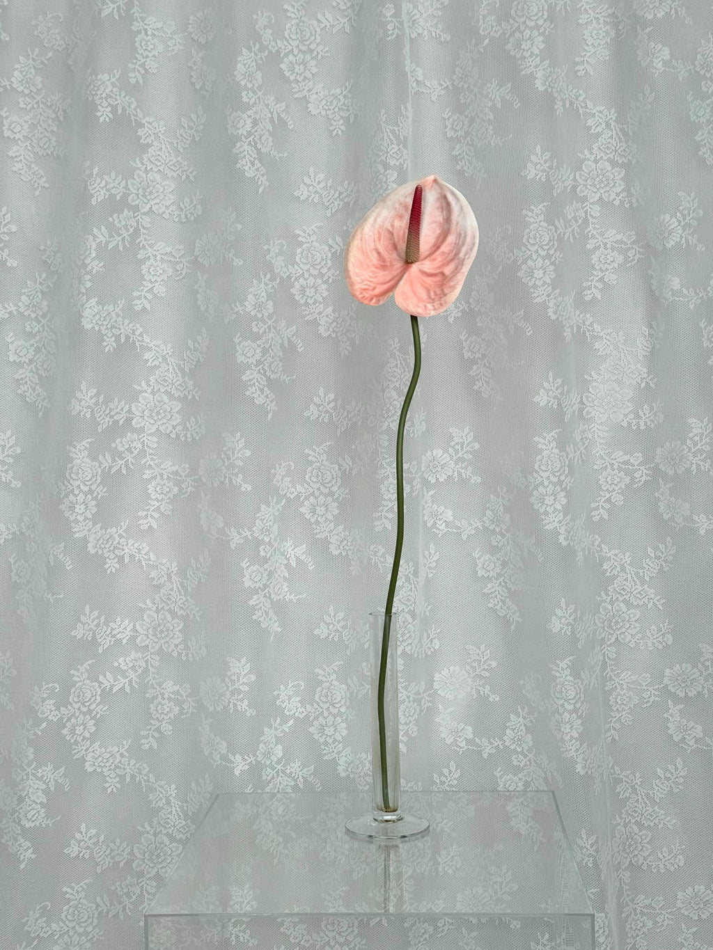 Artificial large Anthurium plant by Fleuristic with vibrant red flowers and glossy green leaves.