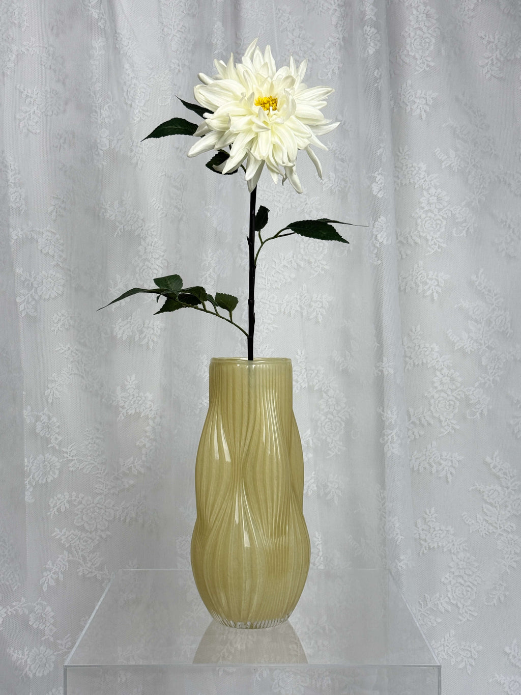 Kunstig dahlia hvid farve