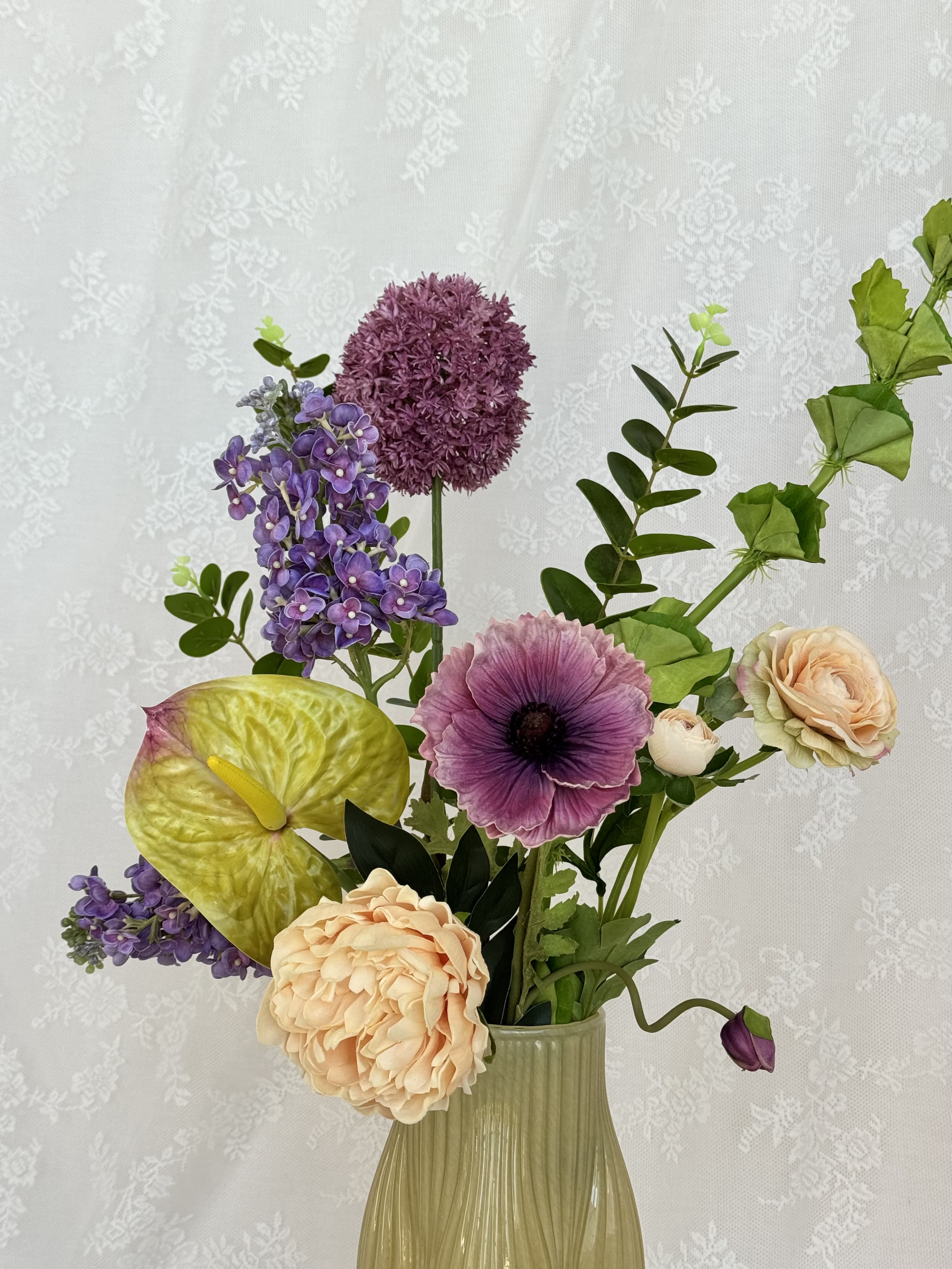 Artificial bouquet featuring elegant Champagne Harmony flowers by Fleuristic, showcasing detailed floral arrangement.
